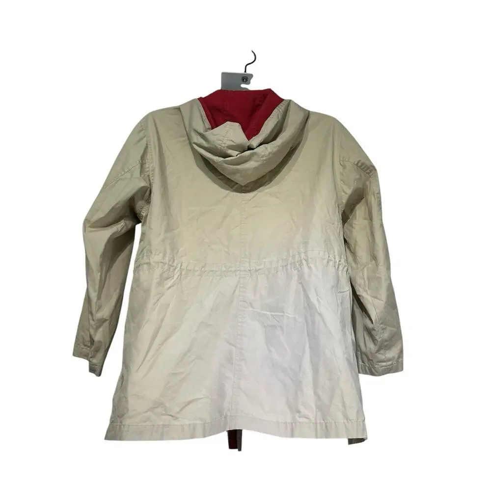 Vintage Burberrys Harrington Jacket Tan 150A Small Embroidered Logo Parka Coat